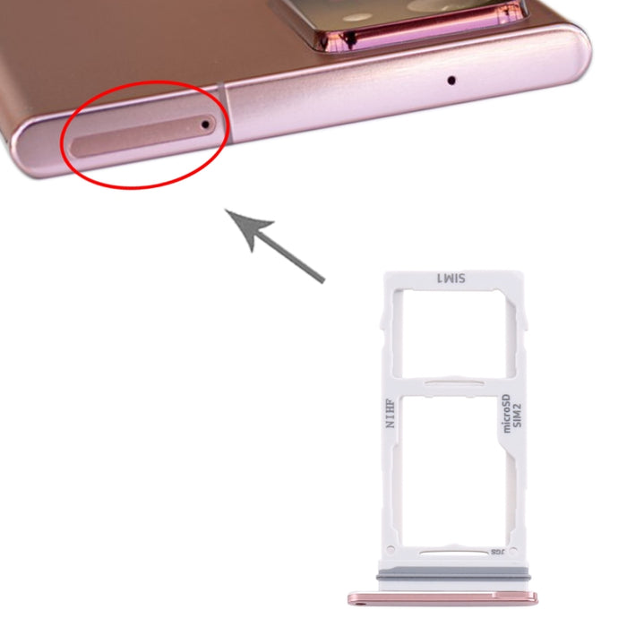 Para Samsung Galaxy Note20 Ultra Bandeja de tarjeta SIM + Bandeja de tarjeta SIM / Bandeja de tarjeta Micro SD