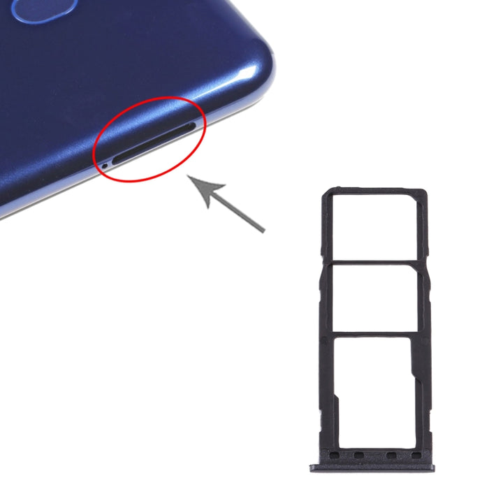 Para Samsung Galaxy M10 SM-M105 Bandeja de tarjeta SIM + Bandeja de tarjeta SIM + Bandeja de tarjeta Micro SD