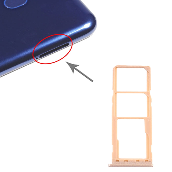 Para Samsung Galaxy M10 SM-M105 Bandeja de tarjeta SIM + Bandeja de tarjeta SIM + Bandeja de tarjeta Micro SD