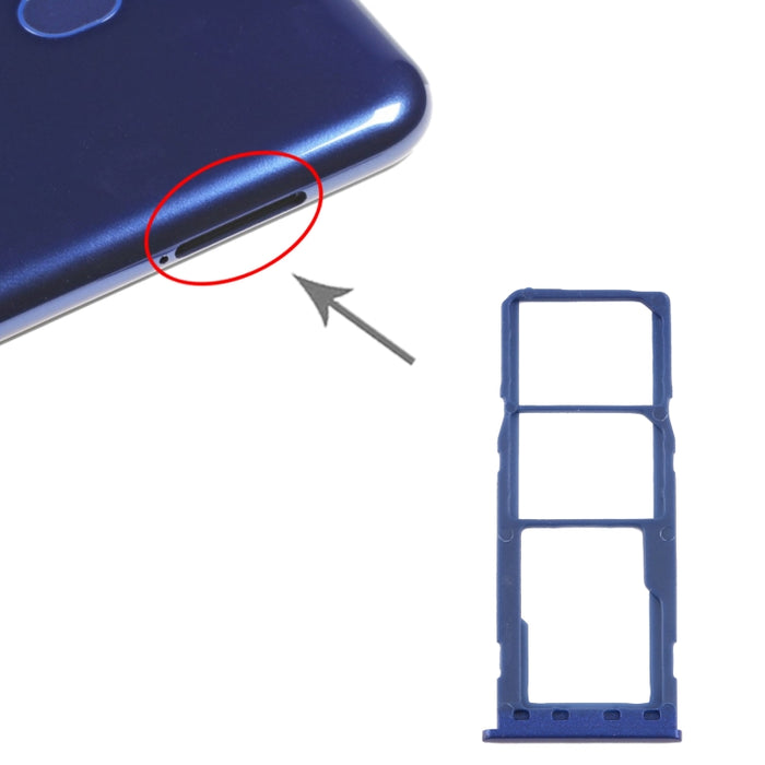 Para Samsung Galaxy M10 SM-M105 Bandeja de tarjeta SIM + Bandeja de tarjeta SIM + Bandeja de tarjeta Micro SD