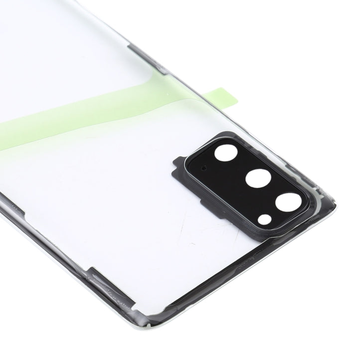 Para Samsung Galaxy S20 SM-G980 SM-G980F SM-G980F/DS Tapa trasera de batería transparente de vidrio