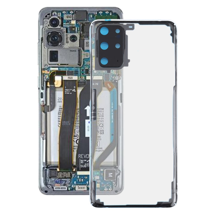Para Samsung Galaxy S20 + SM-G985 SM-G985F SM-G985F/DS Tapa trasera de batería transparente de vidrio
