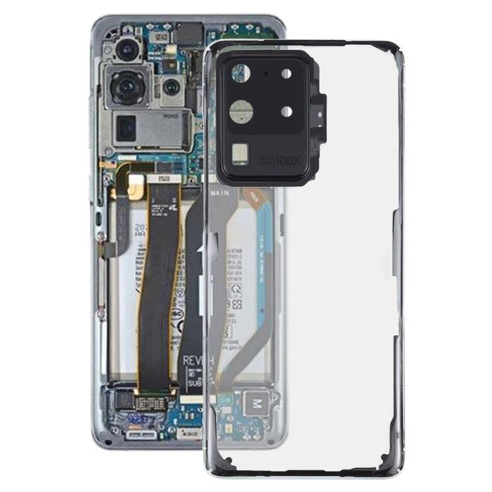 Para Samsung Galaxy S20 Ultra SM-G988 SM-G988U SM-G988U1 SM-G9880 SM-G988B/DS SM-G988N SM-G988B SM-G988W Tapa trasera de batería transparente de vidrio
