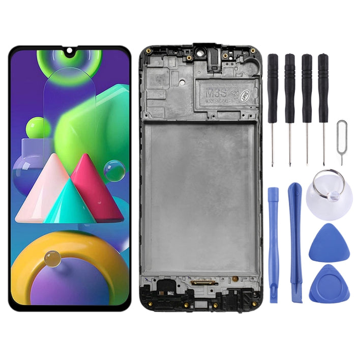 Pantalla LCD Original Y Montaje Completo Del Digitalizador Con Marco Para Samsung Galaxy M21 SM-M215
