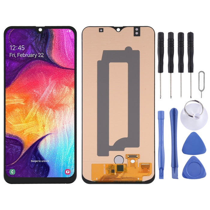 Pantalla LCD de material OLED y ensamblaje completo del digitalizador para Samsung Galaxy A50 SM-A505