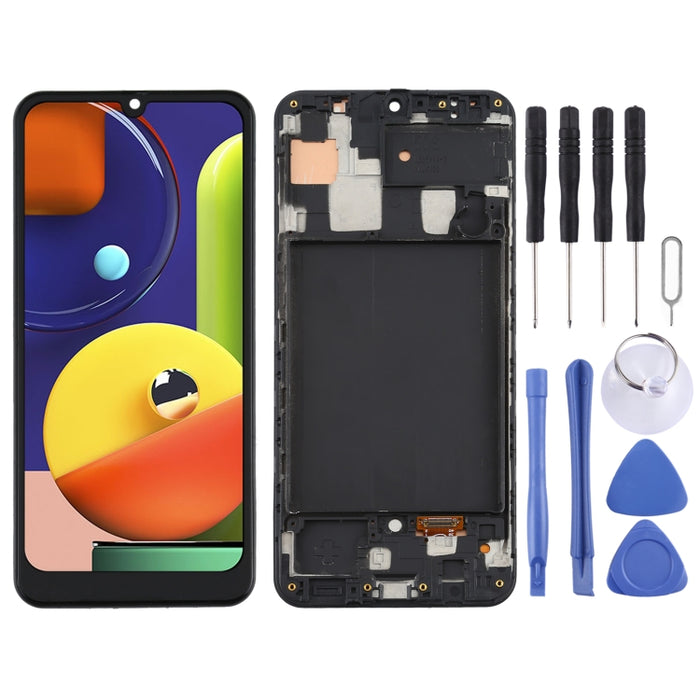 Pantalla LCD de material TFT y ensamblaje completo del digitalizador con marco para Samsung Galaxy A50s