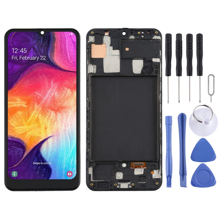 Pantalla LCD de material TFT y ensamblaje completo del digitalizador con marco para Samsung Galaxy A50 (edición de EE. UU.) SM-A505U