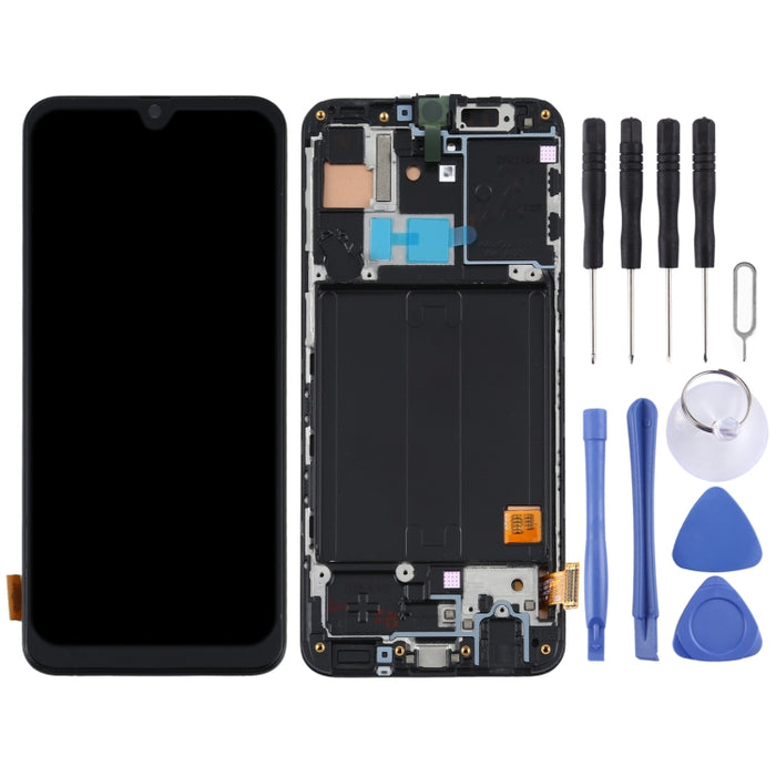Pantalla LCD de material TFT y ensamblaje completo del digitalizador con marco para Samsung Galaxy A40 SM-A405F