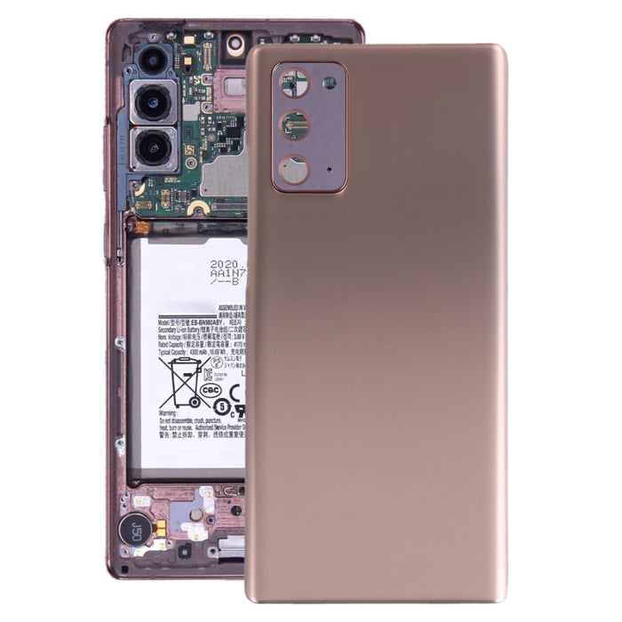 Para Samsung Galaxy Note20 Tapa trasera de batería con tapa de lente de cámara
