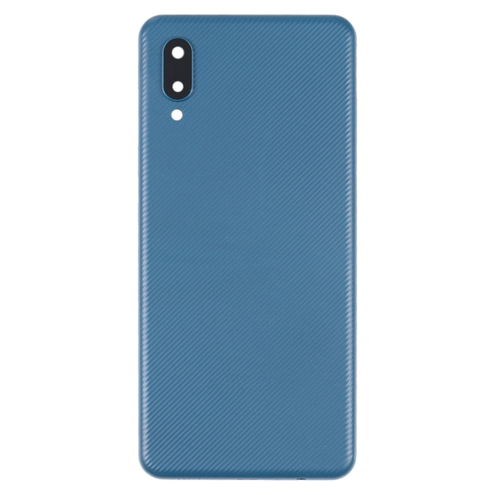 Para Samsung Galaxy A02 Tapa trasera de batería con tapa de lente de cámara