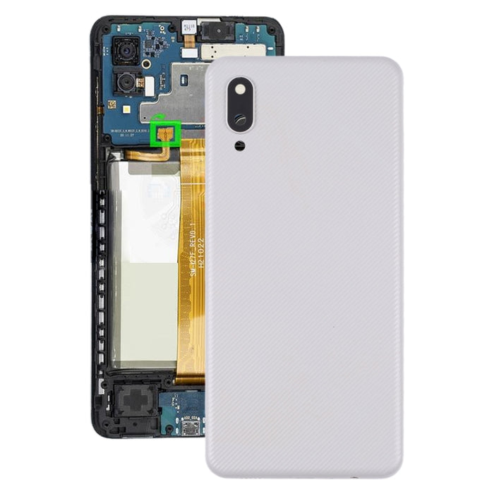 Para Samsung Galaxy A02 Tapa trasera de batería con tapa de lente de cámara
