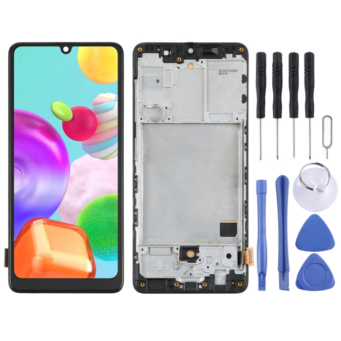 Pantalla LCD de material TFT y ensamblaje completo del digitalizador con marco para Samsung Galaxy A41 SM-A415
