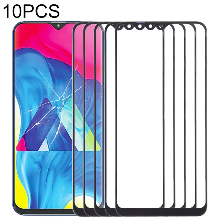 Para Samsung Galaxy M10 10 piezas Lente de vidrio exterior de pantalla frontal