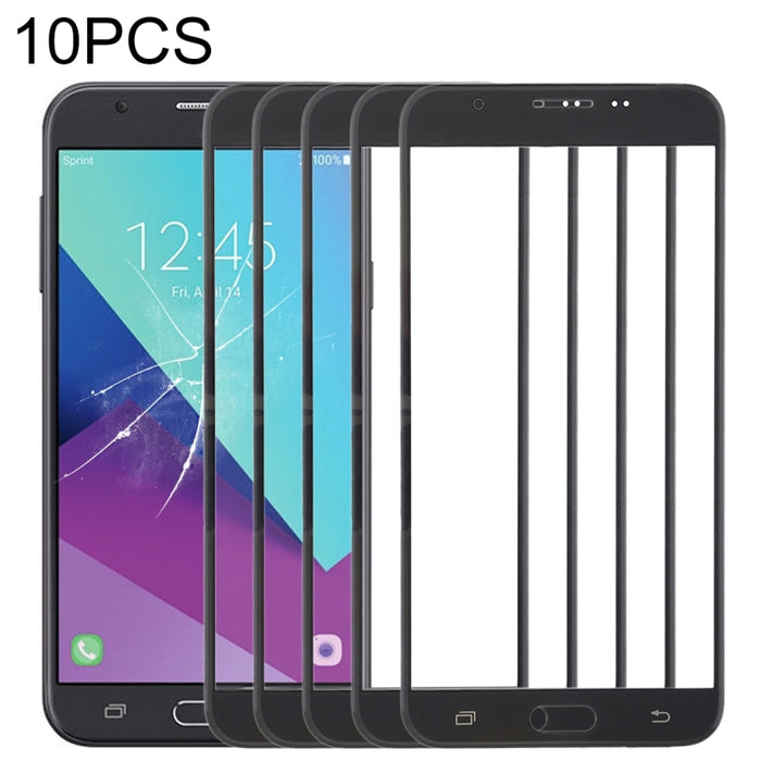 Para Samsung Galaxy J7 V / J727V / J727P 10 piezas Lente de vidrio exterior de pantalla frontal