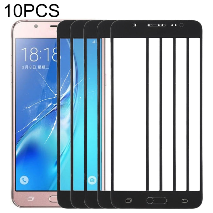 Para Samsung Galaxy J5 (2016) / J510FN / J510F / J510G / J510Y / J510M Lente de cristal exterior de pantalla frontal de 10 piezas