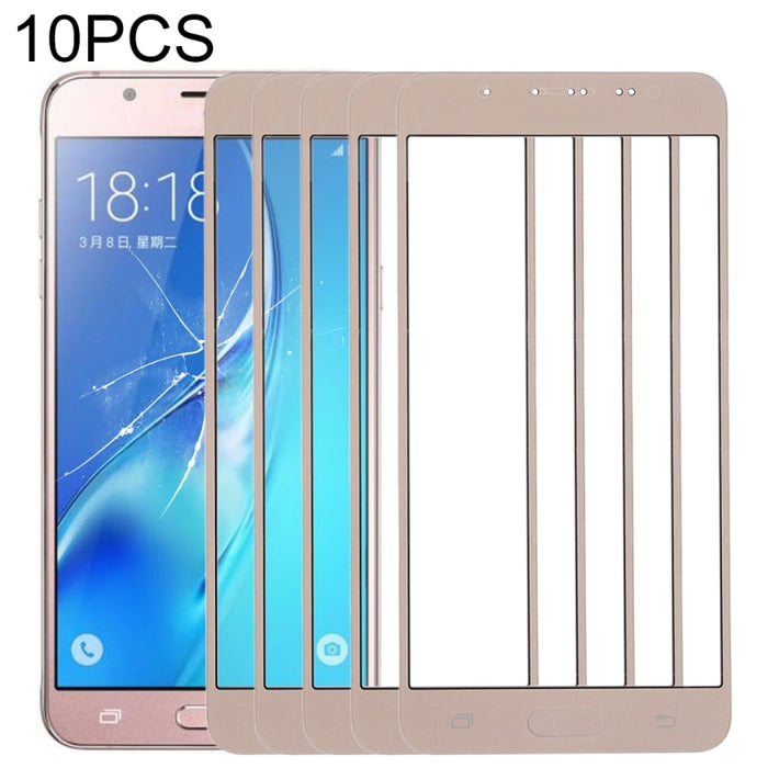 Para Samsung Galaxy J5 (2016) / J510FN / J510F / J510G / J510Y / J510M Lente de cristal exterior de pantalla frontal de 10 piezas