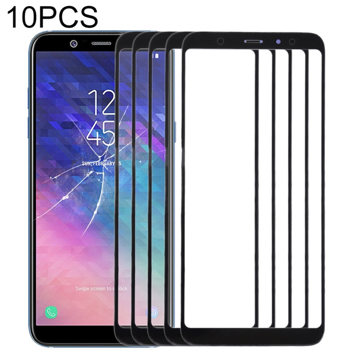 Para Samsung Galaxy A6+ (2018) / A605 Lente de cristal exterior de pantalla frontal de 10 piezas
