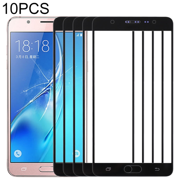 Para Samsung Galaxy J7 Max 10 piezas Lente de vidrio exterior de pantalla frontal