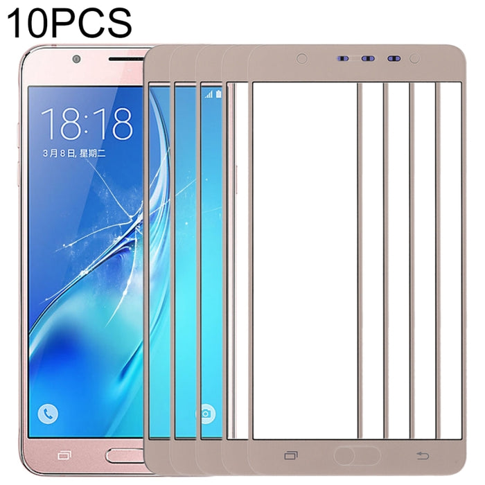 Para Samsung Galaxy J7 Max 10 piezas Lente de vidrio exterior de pantalla frontal