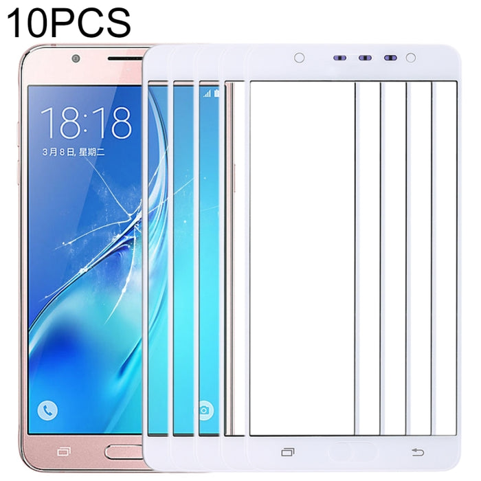 Para Samsung Galaxy J7 Max 10 piezas Lente de vidrio exterior de pantalla frontal