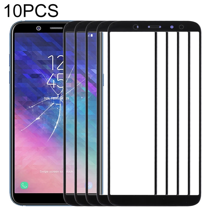 Para Samsung Galaxy A6 (2018) Lente de vidrio exterior de pantalla frontal de 10 piezas