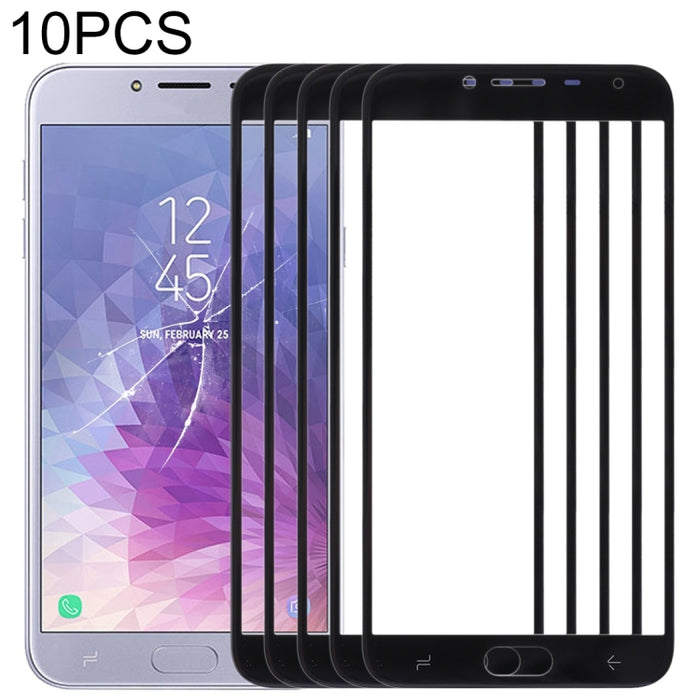 Para Samsung Galaxy J4 (2018) Lente de vidrio exterior de pantalla frontal de 10 piezas