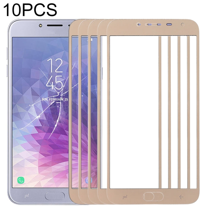 Para Samsung Galaxy J4 (2018) Lente de vidrio exterior de pantalla frontal de 10 piezas