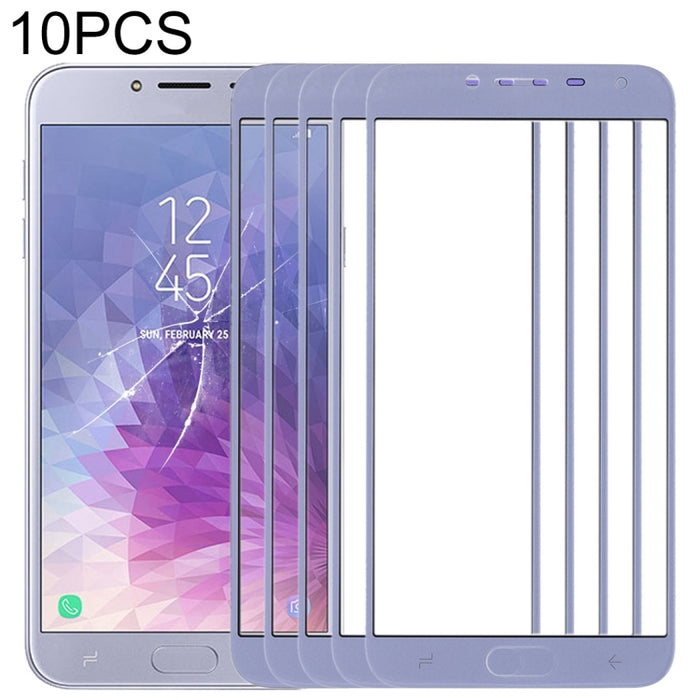 Para Samsung Galaxy J4 (2018) Lente de vidrio exterior de pantalla frontal de 10 piezas