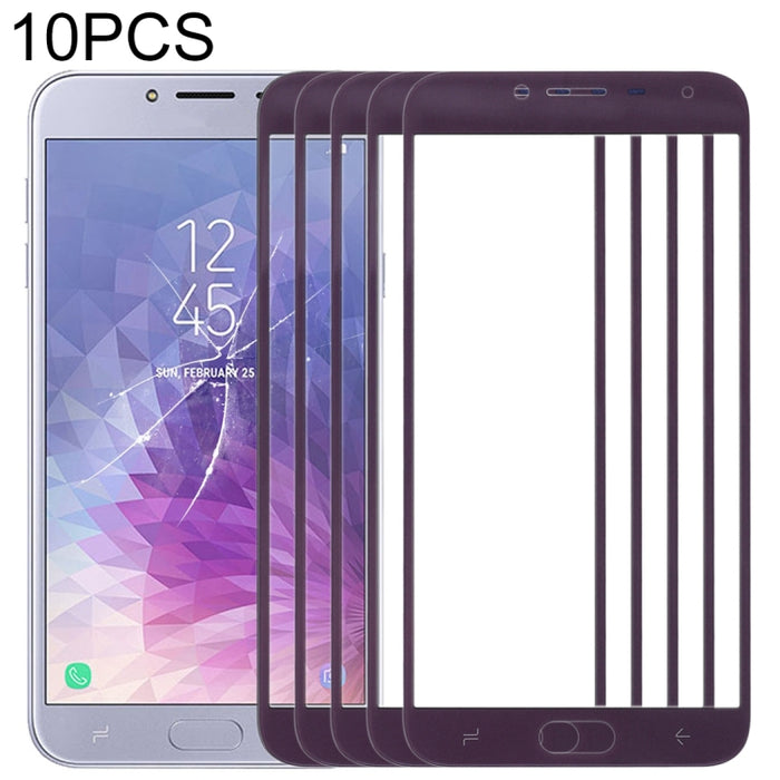 Para Samsung Galaxy J4 (2018) Lente de vidrio exterior de pantalla frontal de 10 piezas