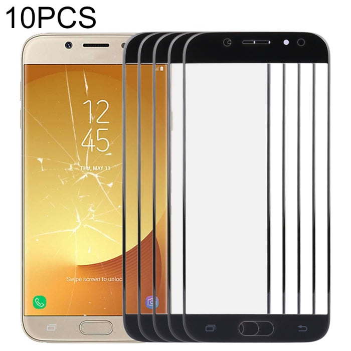 Para Samsung Galaxy J7 (2017) / J730 Lente de vidrio exterior de pantalla frontal de 10 piezas
