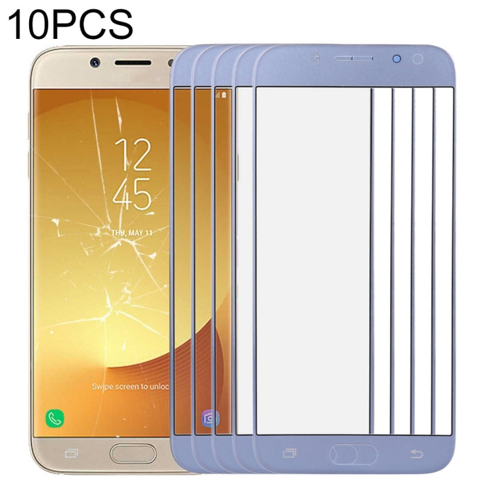 Para Samsung Galaxy J7 (2017) / J730 Lente de vidrio exterior de pantalla frontal de 10 piezas
