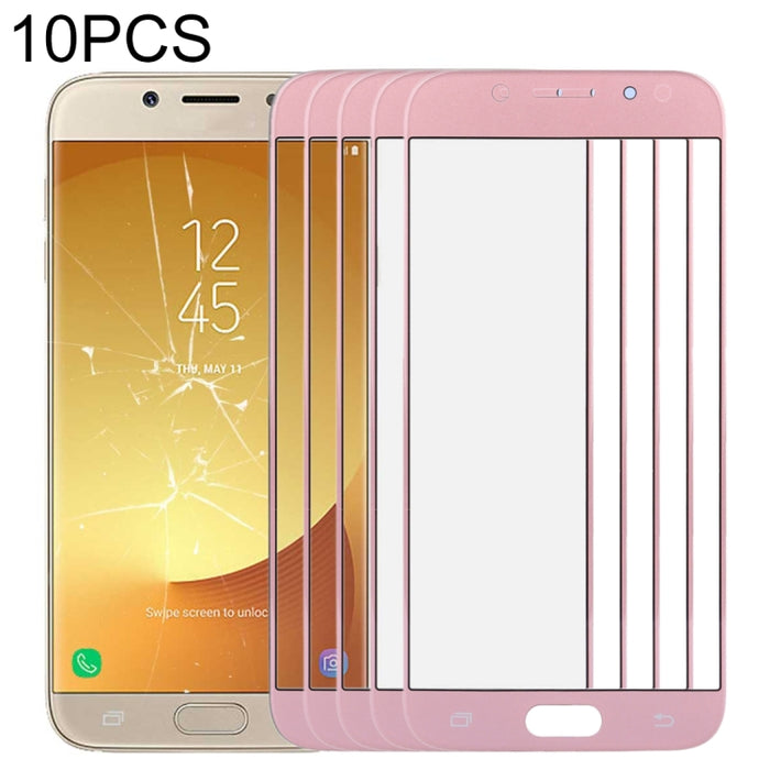 Para Samsung Galaxy J7 (2017) / J730 Lente de vidrio exterior de pantalla frontal de 10 piezas