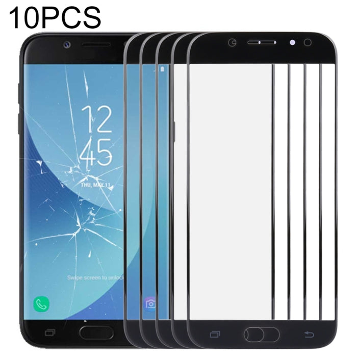 Para Samsung Galaxy J5 (2017) / J530 10 piezas Lente de vidrio exterior de pantalla frontal