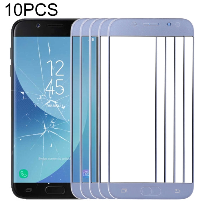 Para Samsung Galaxy J5 (2017) / J530 10 piezas Lente de vidrio exterior de pantalla frontal