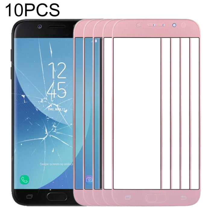 Para Samsung Galaxy J5 (2017) / J530 10 piezas Lente de vidrio exterior de pantalla frontal