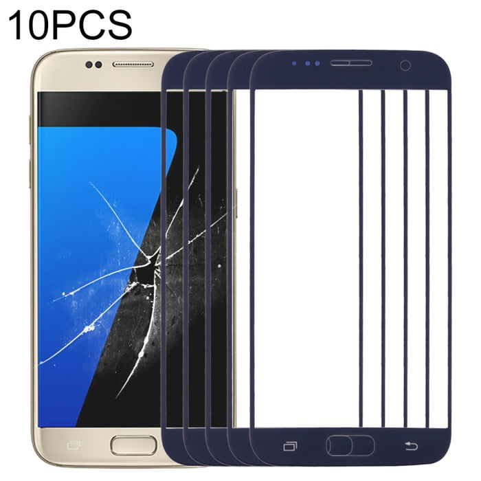 Para Samsung Galaxy S7 / G930 10 piezas Lente de vidrio exterior de pantalla frontal