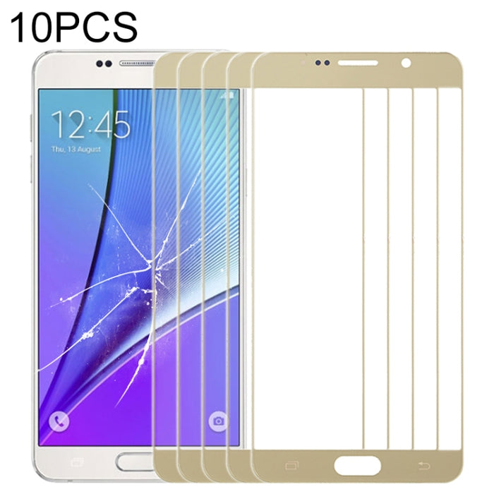 Para Samsung Galaxy Note 5 10 piezas Lente de vidrio exterior de pantalla frontal
