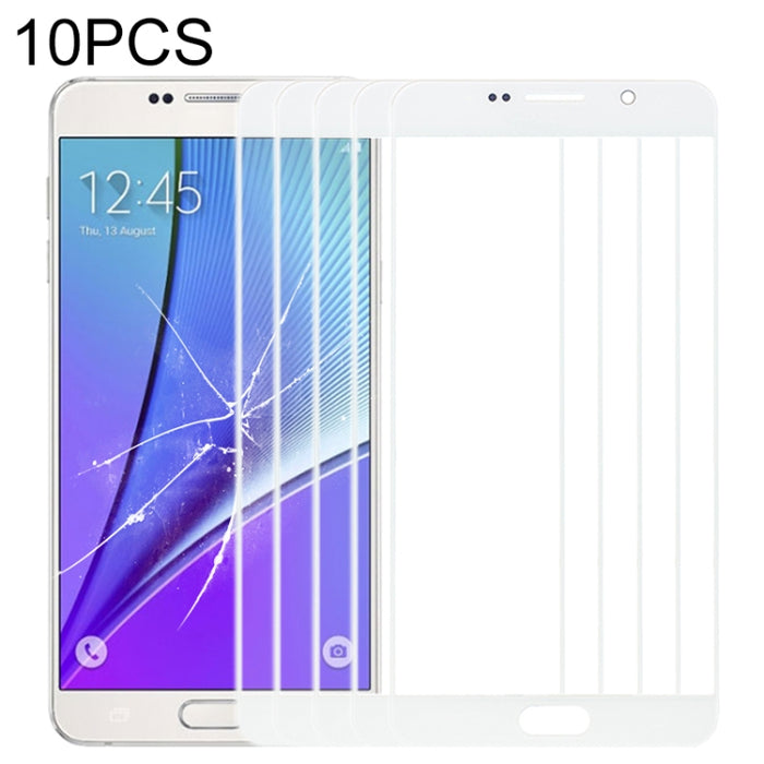 Para Samsung Galaxy Note 5 10 piezas Lente de vidrio exterior de pantalla frontal