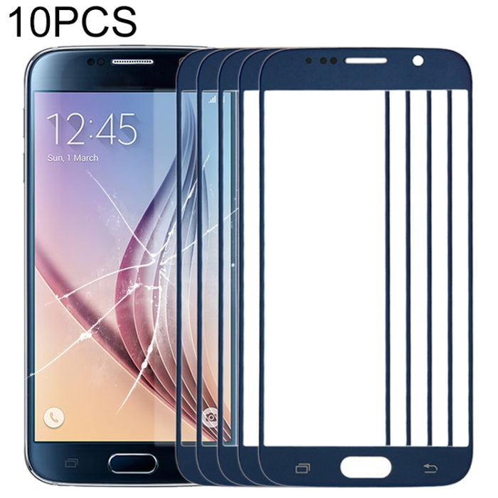 Para Samsung Galaxy S6 / G920F 10 piezas Lente de vidrio exterior de pantalla frontal
