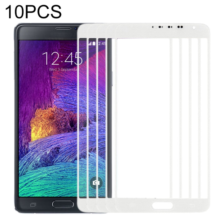 Para Samsung Galaxy Note 4 / N910 10 piezas Lente de vidrio exterior de pantalla frontal