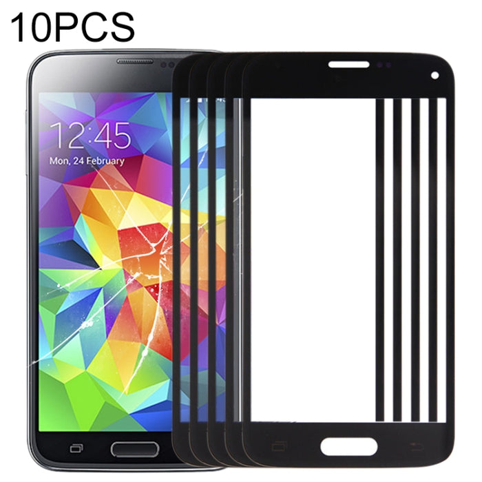 Para Samsung Galaxy S5 mini 10 piezas Lente de cristal exterior de pantalla frontal