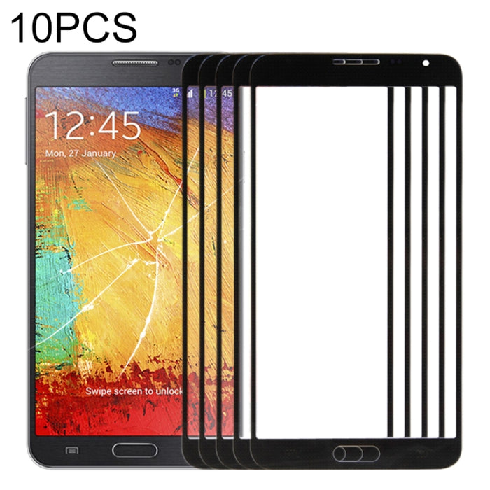 Para Samsung Galaxy Note 3 Neo / N7505 10 piezas Lente de vidrio exterior de pantalla frontal