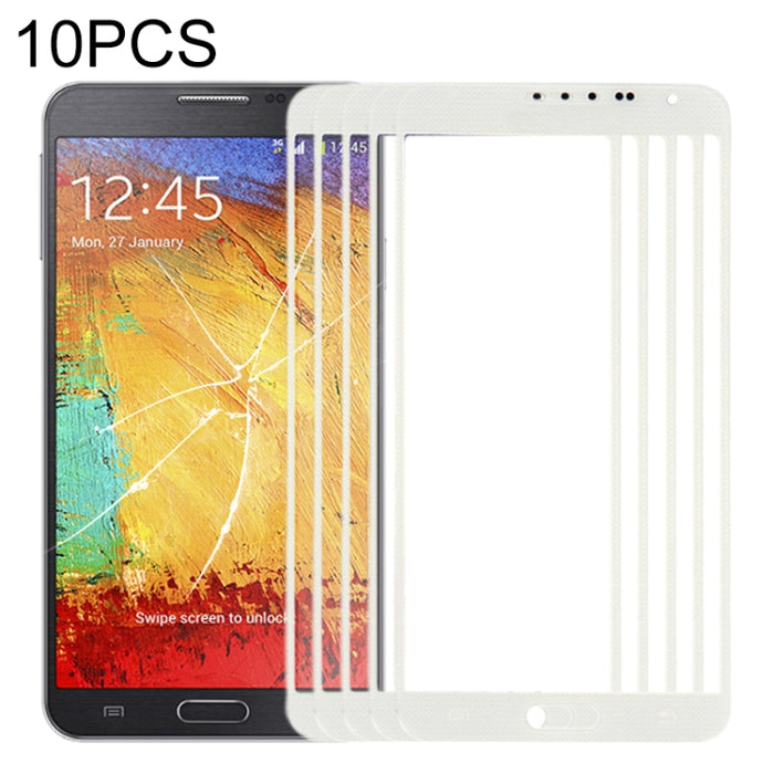 Para Samsung Galaxy Note 3 Neo / N7505 10 piezas Lente de vidrio exterior de pantalla frontal