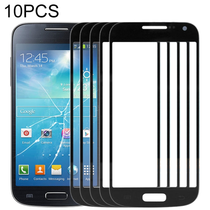 Para Samsung Galaxy S IV mini / i9190 10 piezas Lente de cristal exterior de pantalla frontal