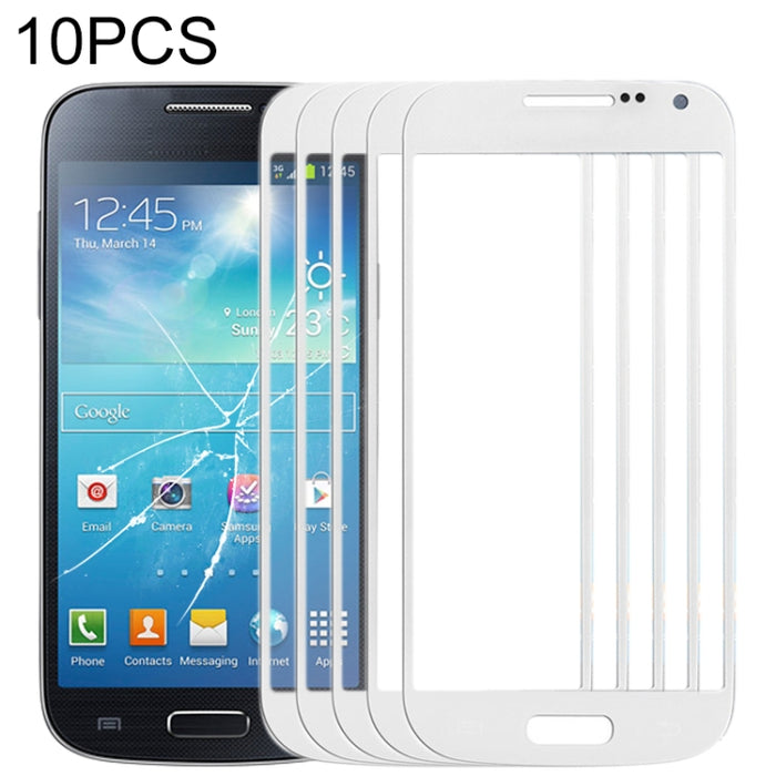 Para Samsung Galaxy S IV mini / i9190 10 piezas Lente de cristal exterior de pantalla frontal