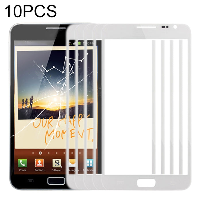 Para Samsung Galaxy Note N7000 / i9220 10 piezas Lente de vidrio exterior de pantalla frontal