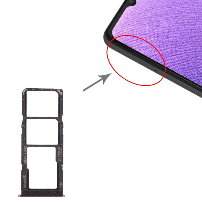 Para Samsung Galaxy A32 SM-A325 Bandeja de tarjeta SIM + Bandeja de tarjeta SIM + Bandeja de tarjeta Micro SD