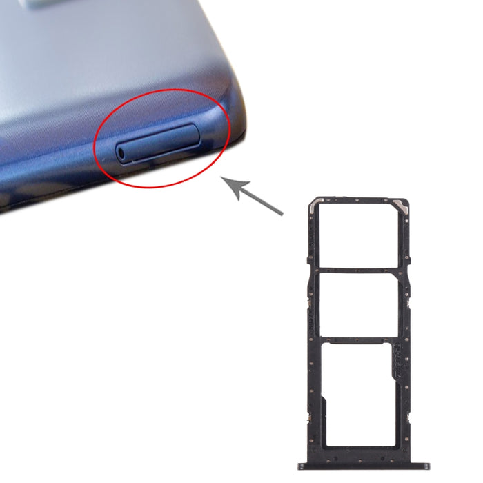 Para Samsung Galaxy A02s SM-A025 Bandeja de tarjeta SIM + Bandeja de tarjeta SIM + Bandeja de tarjeta Micro SD