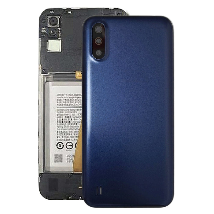 Para Samsung Galaxy A01 SM-015F Tapa trasera de batería con lente de cámara