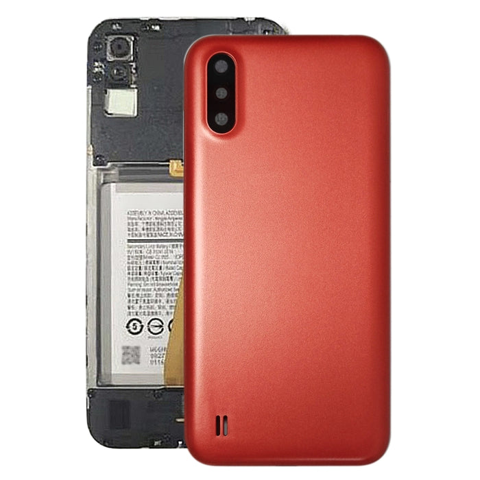 Para Samsung Galaxy A01 SM-015F Tapa trasera de batería con lente de cámara